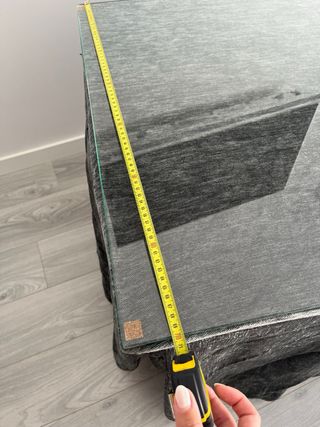 Mesa camilla rectangular con cristal y SIN ROPA.