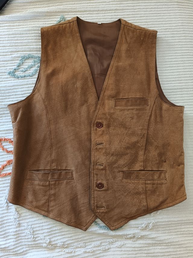 Gilet Uomo Pelle Scamosciata Testa di Moro