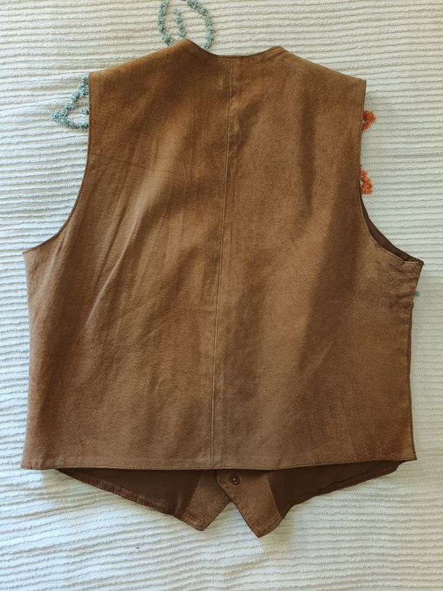 Gilet Uomo Pelle Scamosciata Testa di Moro