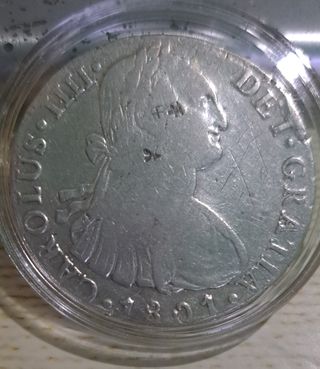 Moneda Plata 8 Reales Carlos IIII 1801