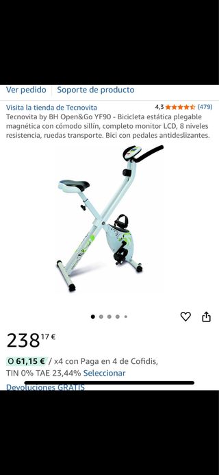 Bicicleta Estática Tecnovita BH Open&Go YF90