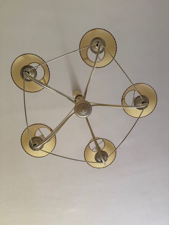 Lámpara de techo vintage beige y blanco