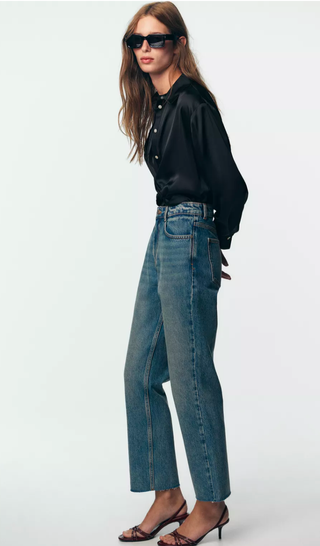 Vaqueros Mom Fit Talle Alto Zara
