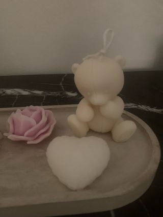 Set candele profumate in cera di soia con vassoio