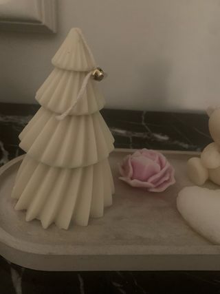 Set candele profumate in cera di soia con vassoio