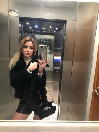 Abrigo pelo sintético Pull&Bear negro