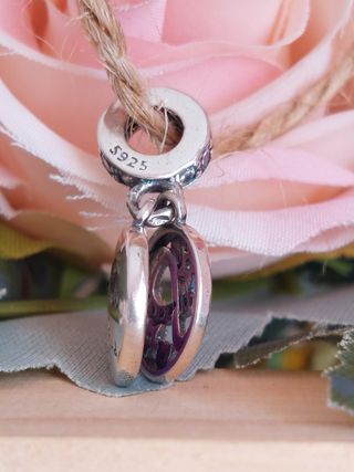 Charm Corazón Infinito Morado y Rosa