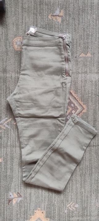 2 Pantalones H&M Talla 38 Verde y Gris