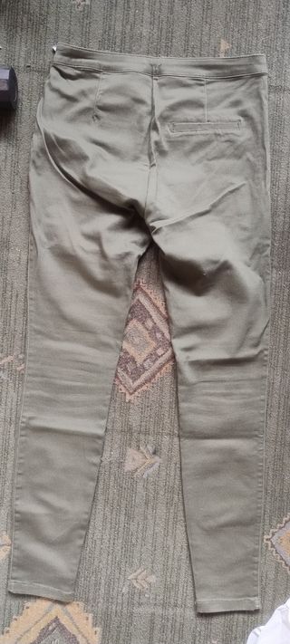 2 Pantalones H&M Talla 38 Verde y Gris