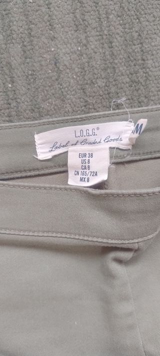 2 Pantalones H&M Talla 38 Verde y Gris