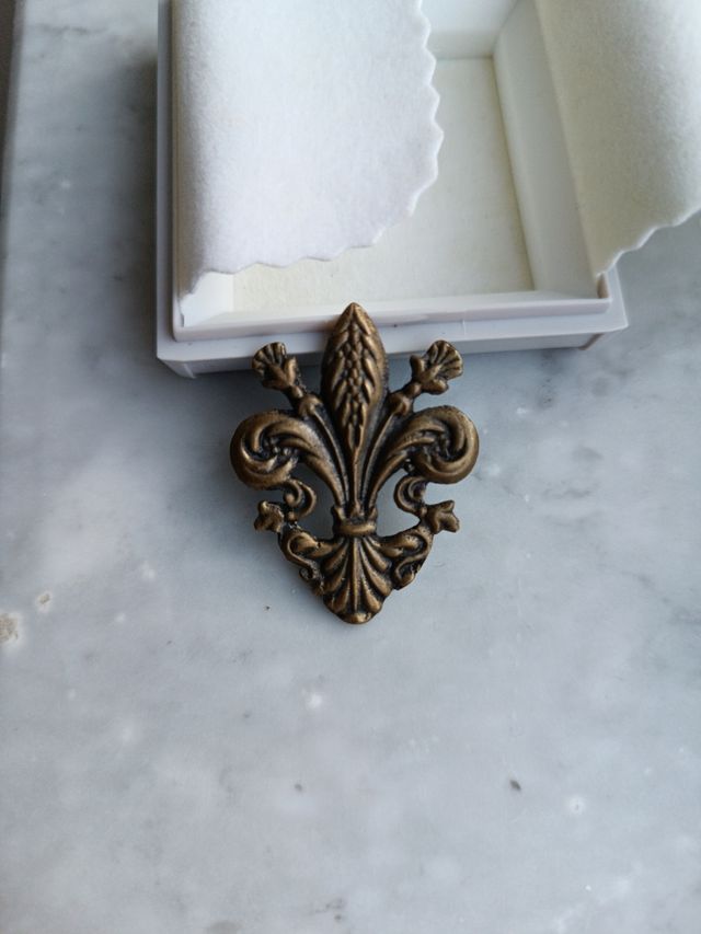 Spilla vintage bronzo giglio fiorentino