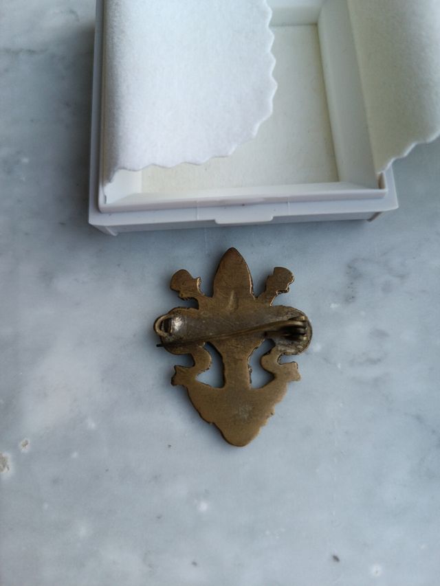 Spilla vintage bronzo giglio fiorentino