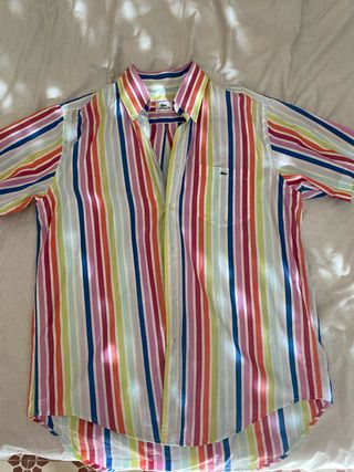 Camisa Lacoste Rayas Multicolor Talla M