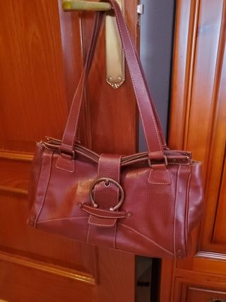 Bolso de cuero auténtico marrón