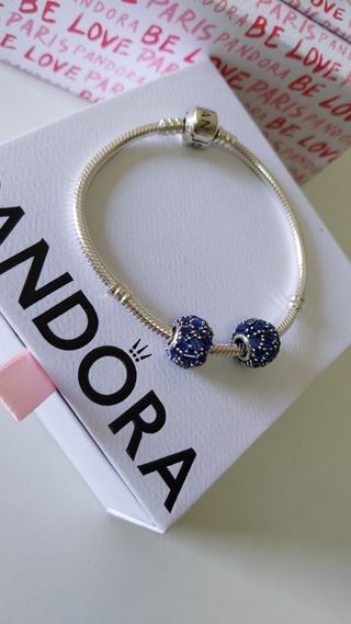 2 - Charms Pandora Brillo Delicado Azul. 
