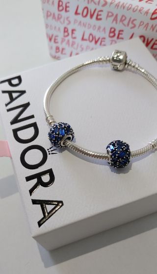 2 - Charms Pandora Brillo Delicado Azul. 