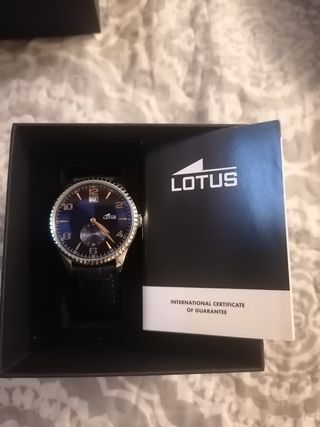 Reloj Lotus Azul con Correa de Piel
