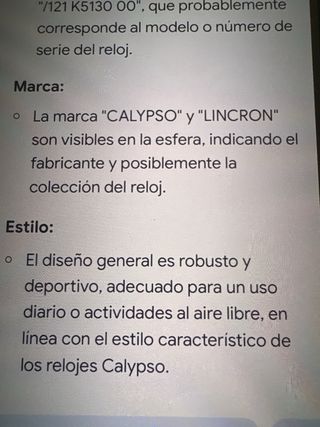 Reloj Calypso Negro y Plateado
