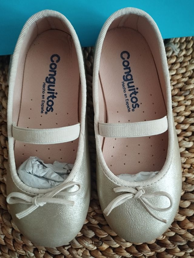 Bailarinas Conguitos Doradas Talla 26 y talla 27