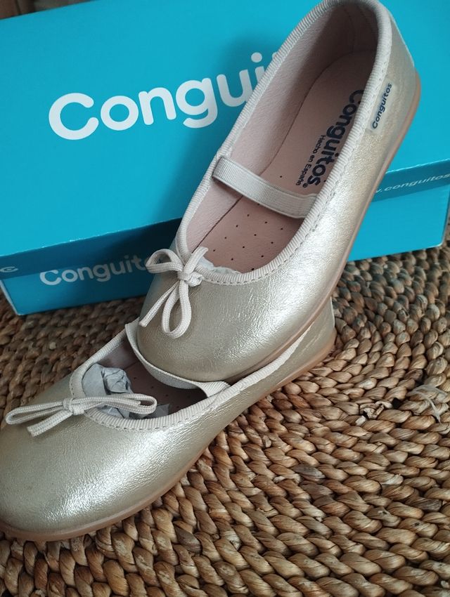 Bailarinas Conguitos Doradas Talla 26 y talla 27