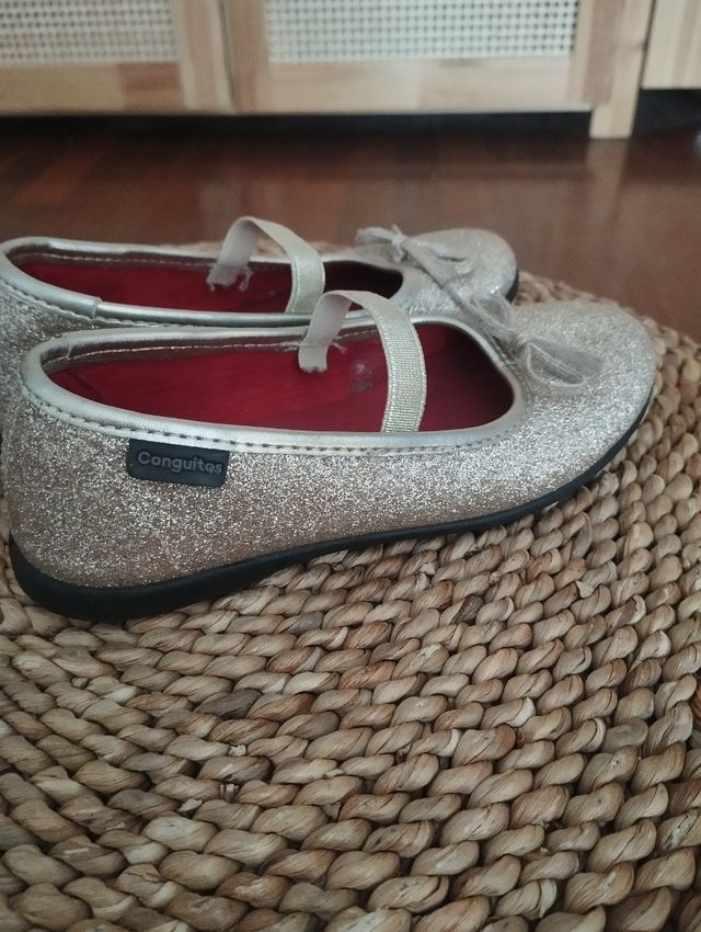 Bailarinas Conguitos Doradas Talla 26 y talla 27