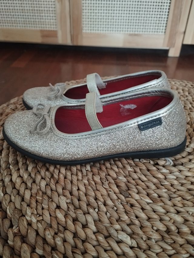 Bailarinas Conguitos Doradas Talla 26 y talla 27