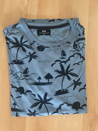 Camiseta Estampada Palmeras y Velero