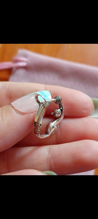 Pendientes Aro Gato y Ovillo Plata