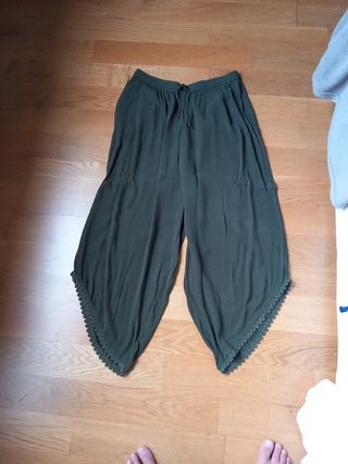Pantalón ancho verano mujer verde