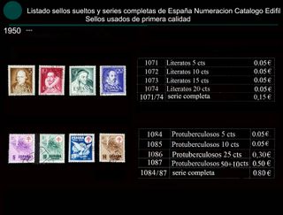 Sellos España 1950 Usados