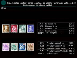 Sellos de 1950 Usados España