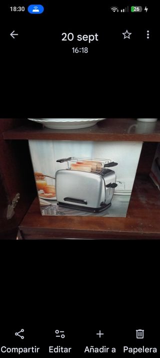 Tostadora plateada
