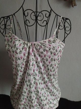 Camiseta de viscosa con estampado floral