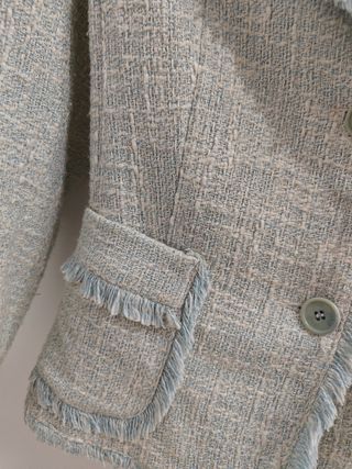 Chaqueta MNG Tweed Azul Claro Talla M