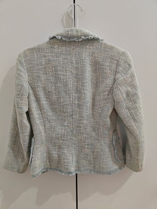 Chaqueta MNG Tweed Azul Claro Talla M