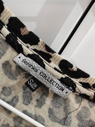 Chaqueta punto Leopardo Beige y Negra