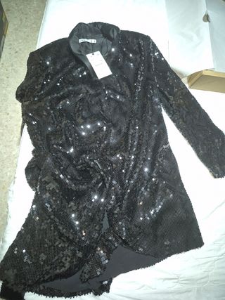 Vestido blazer lentejuelas Zara