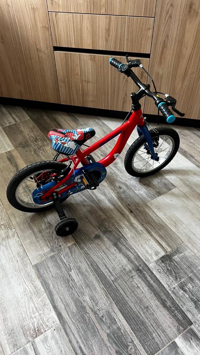 Bicicleta infantil B-Pro 14 roja y azul