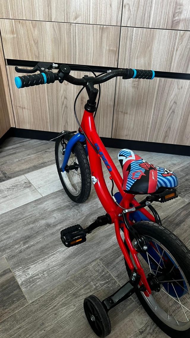 Bicicleta infantil B-Pro 14 roja y azul