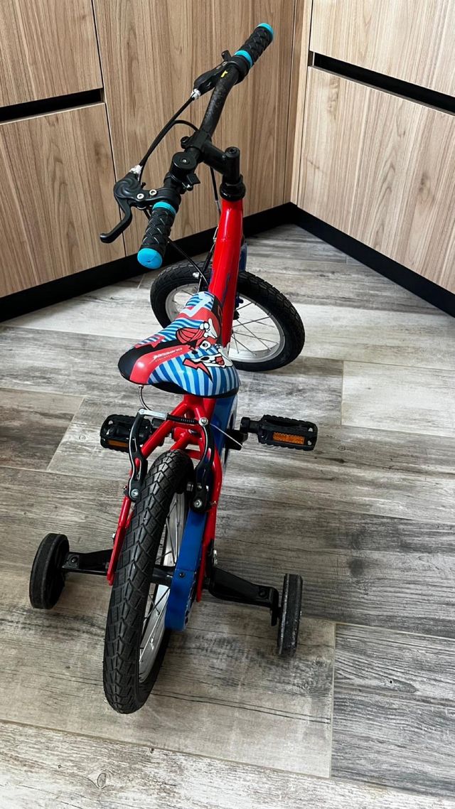 Bicicleta infantil B-Pro 14 roja y azul