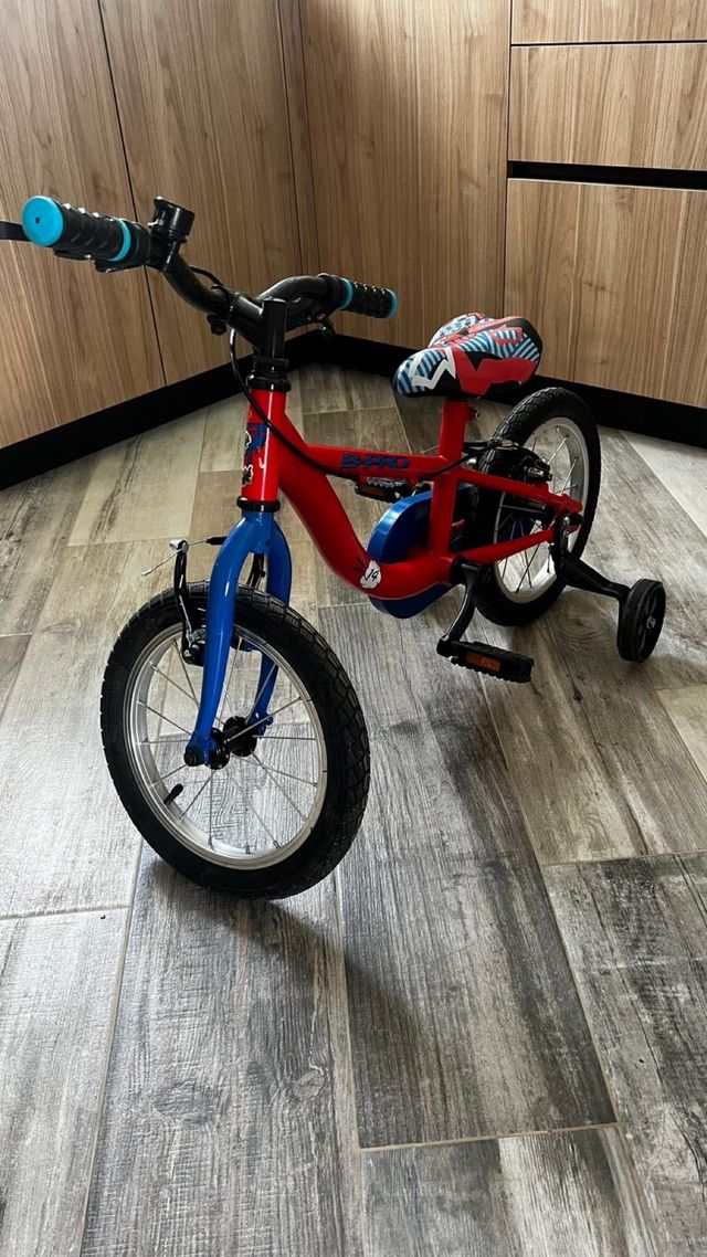Bicicleta infantil B-Pro 14 roja y azul