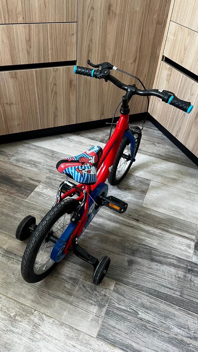 Bicicleta infantil B-Pro 14 roja y azul