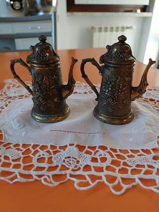 Coppia caffettiere ottone vintage