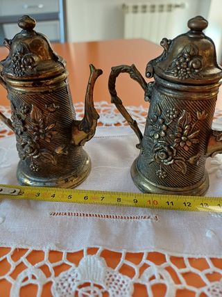 Coppia caffettiere ottone vintage