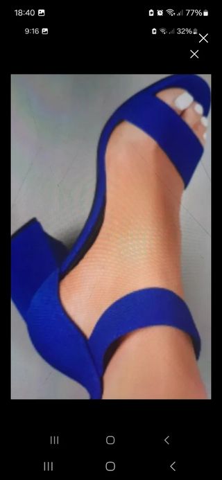 Sandalias de tacón azul talla 42