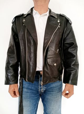 Chaqueta de cuero heavy vintage Chipie M Oversized
