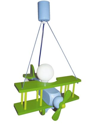 Lámpara infantil avión madera