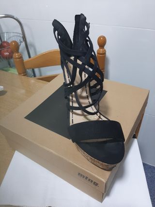 Sandalias de plataforma negras