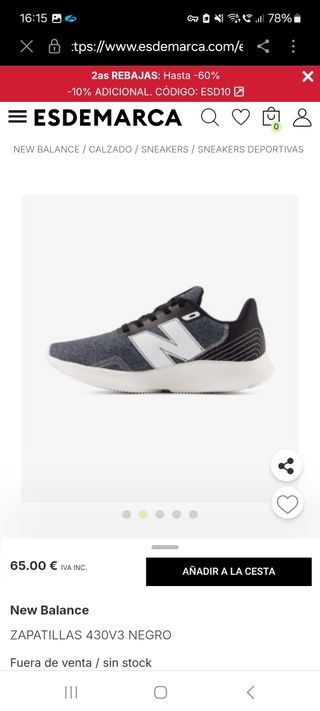 Zapatillas New Balance Negras y Grises