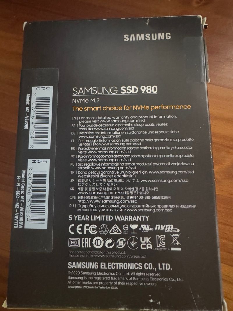 SSD Samsung 980 250GB NVMe M.2 afbeelding 2